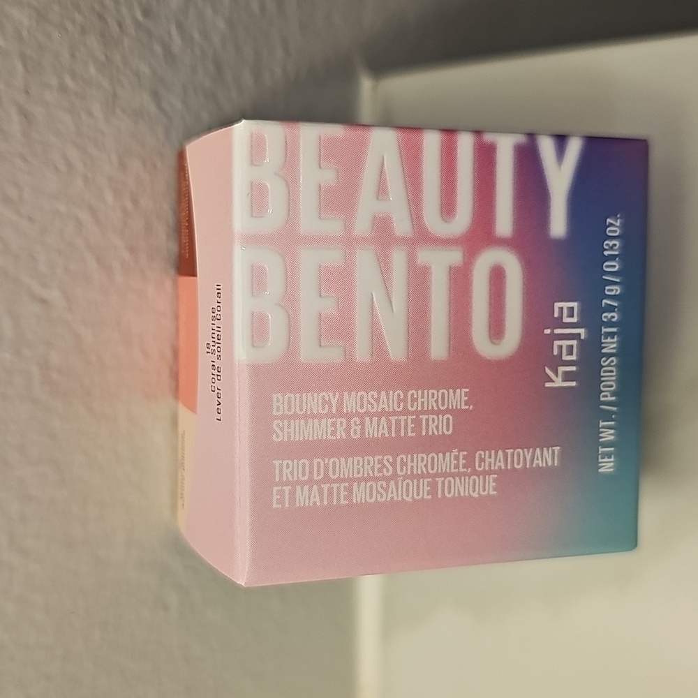 Kaja Beauty Bento Bouncy Mosaic Chrome, Shimmer & Matte Trio In Coral Sunrise.